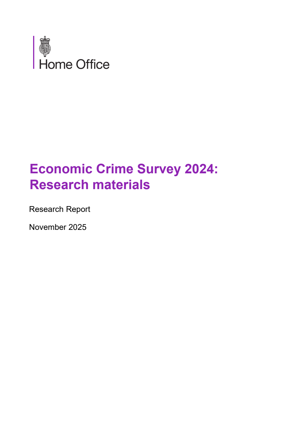 Home Office Research Report Economic Crime Survey 2024: Research materials