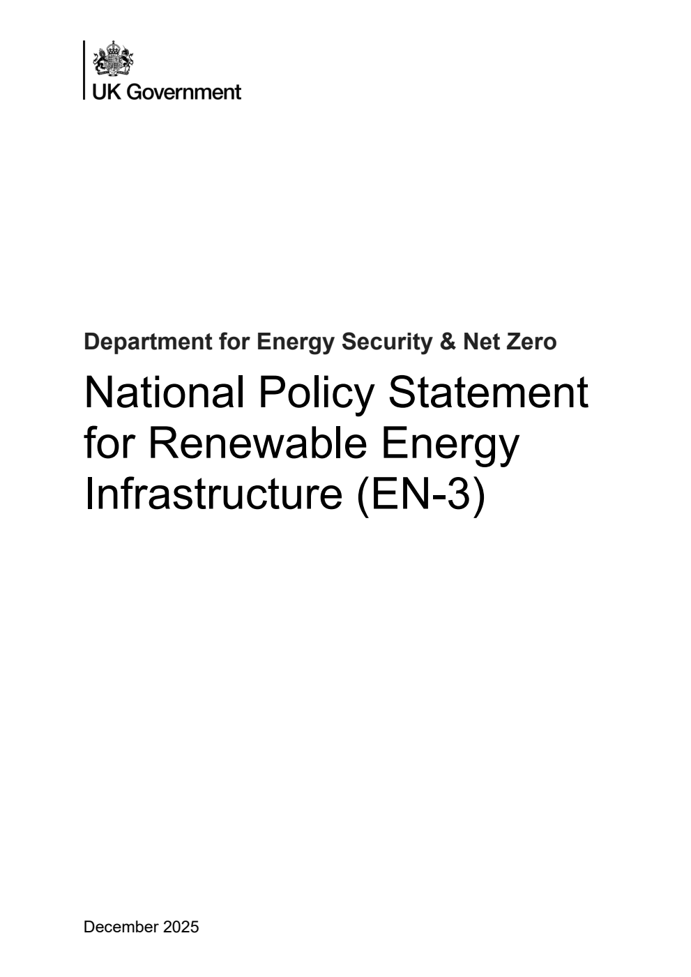 National Policy Statement for Renewable Energy Infrastructure (EN-3) December 2025