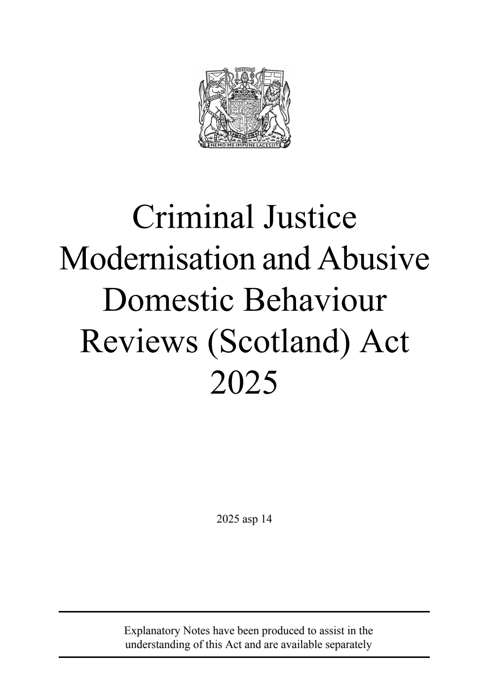 Criminal Justice Modernisation and Abusive Domestic Behaviour Reviews (Scotland) Act 2025