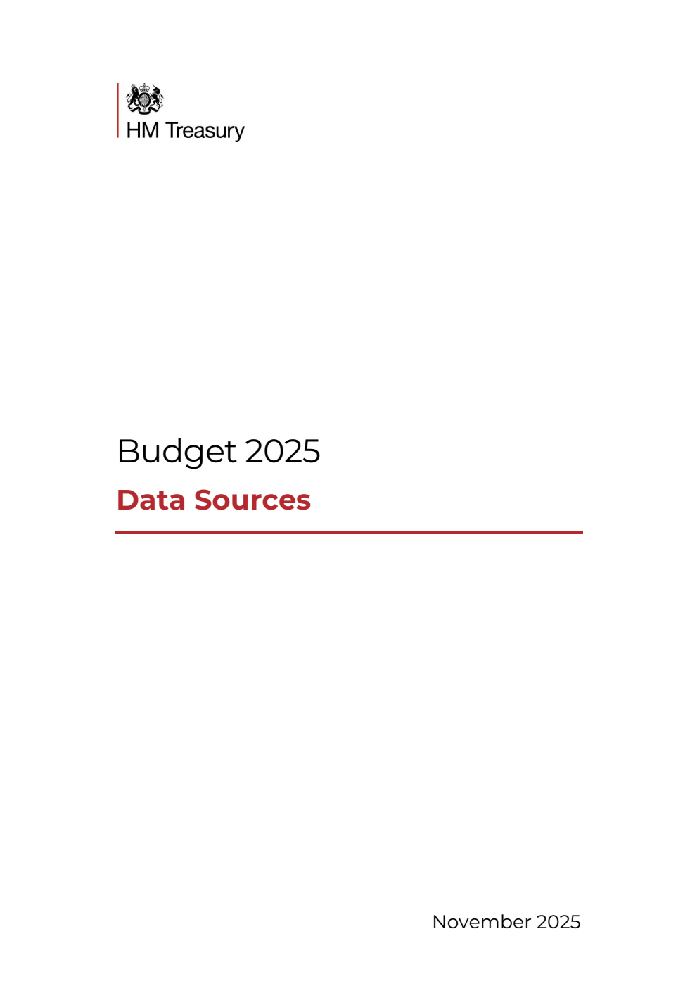 Budget 2025: Data Sources
