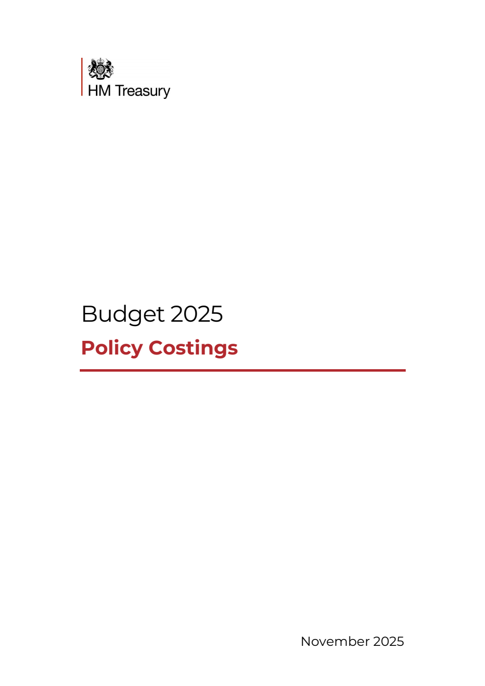 Budget 2025: Policy Costings