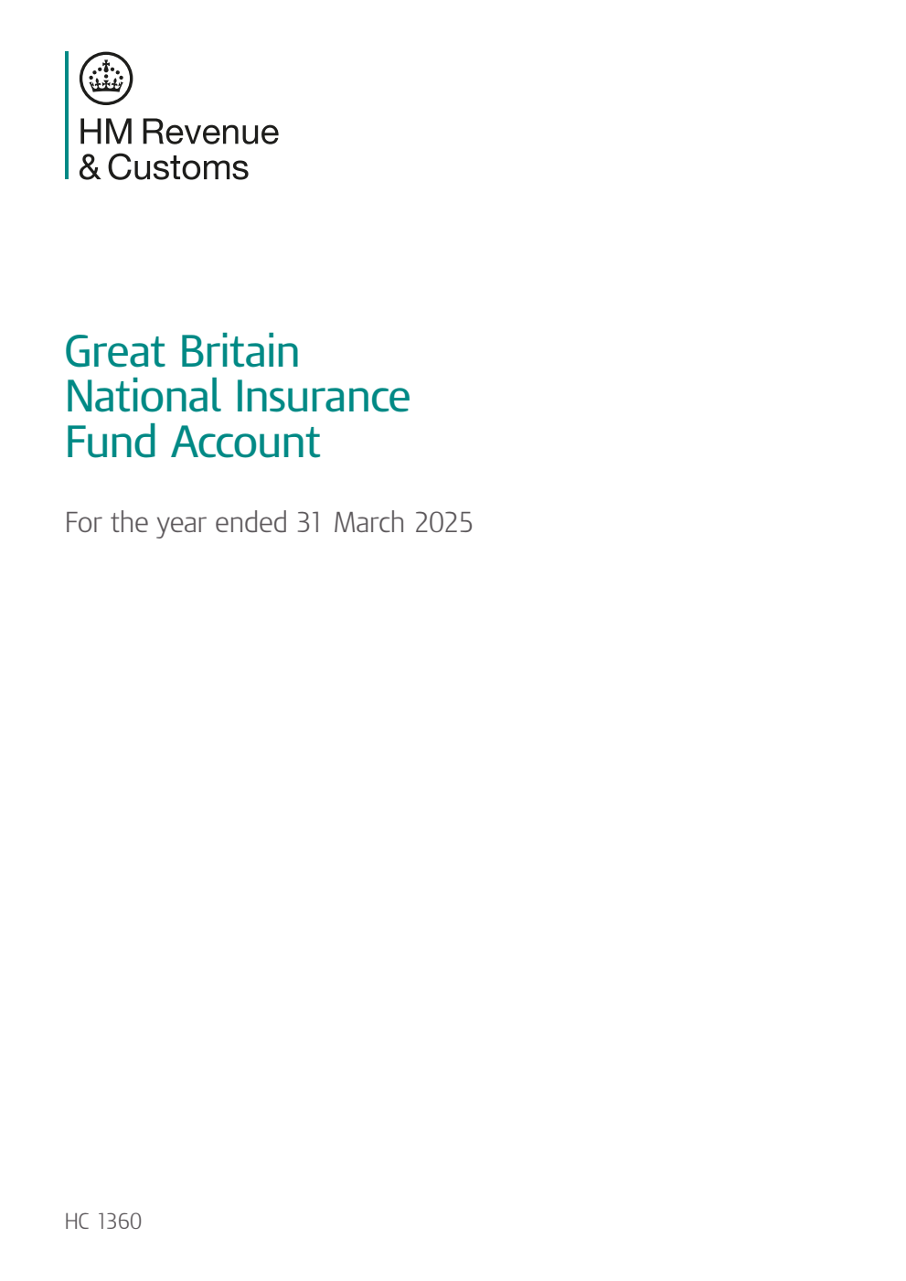Great Britain National Insurance Fund Account for the year ended 31 March 2025