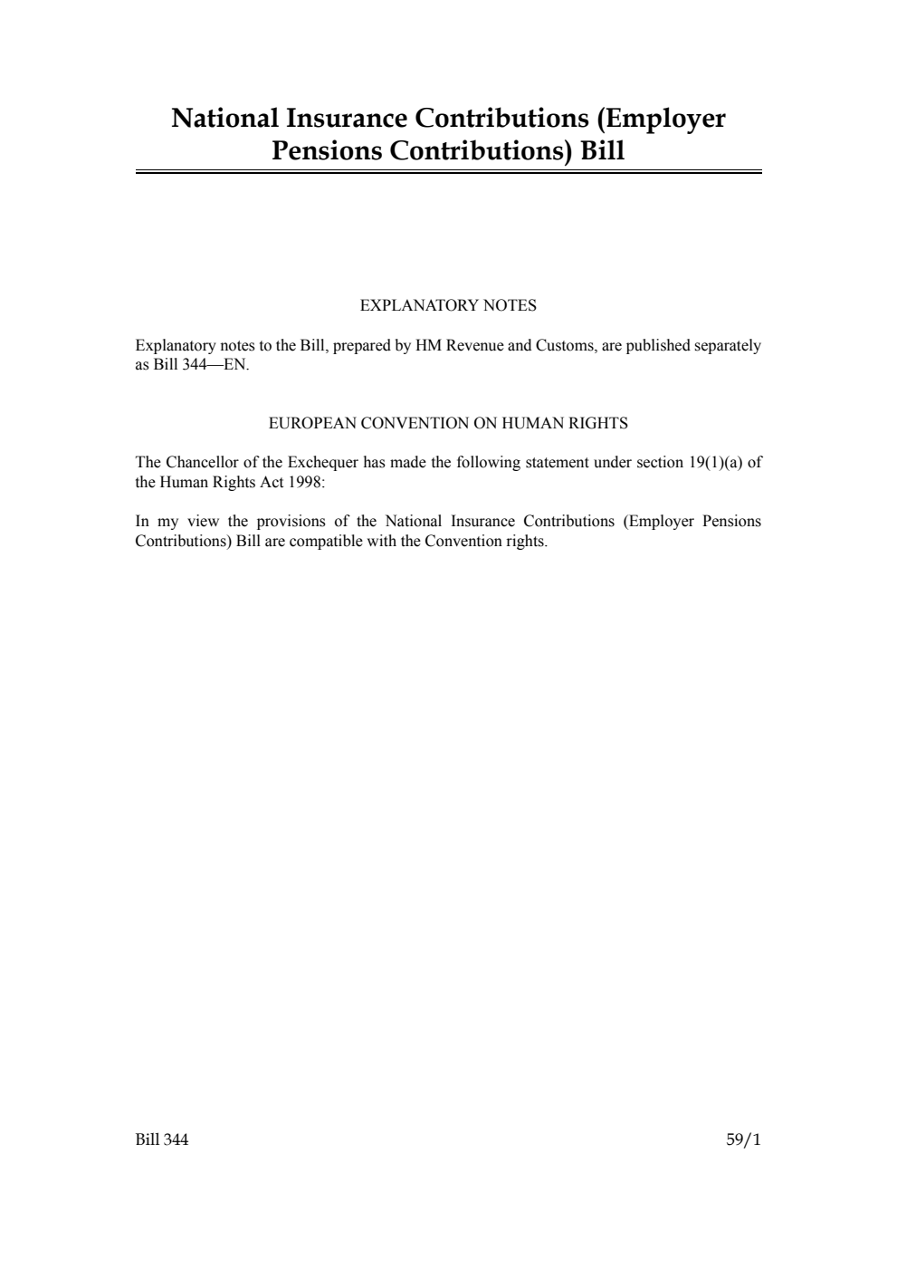 National Insurance Contributions (Employer Pensions Contributions) Bill