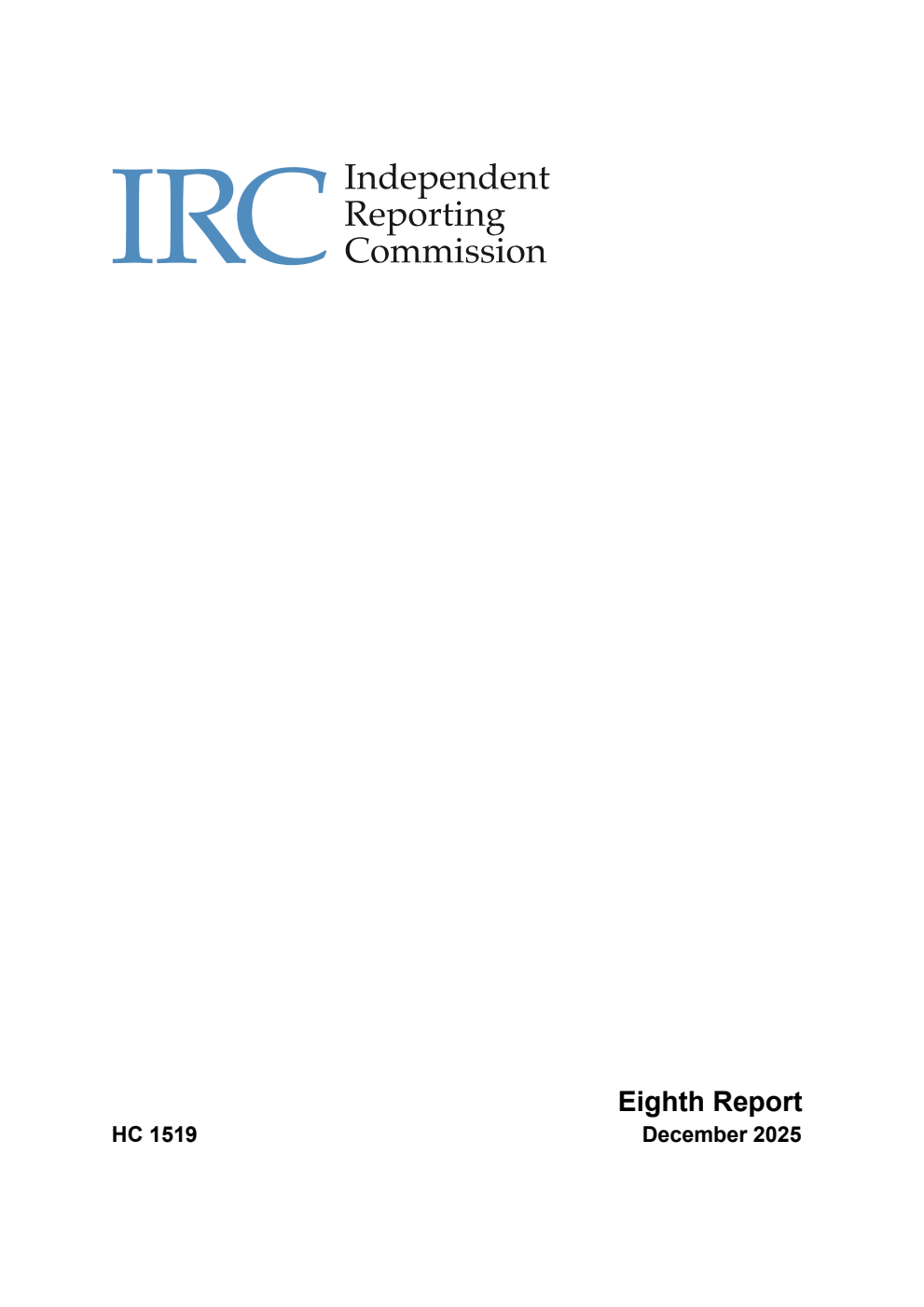 Independent Reporting Commission Eighth Report December 2025