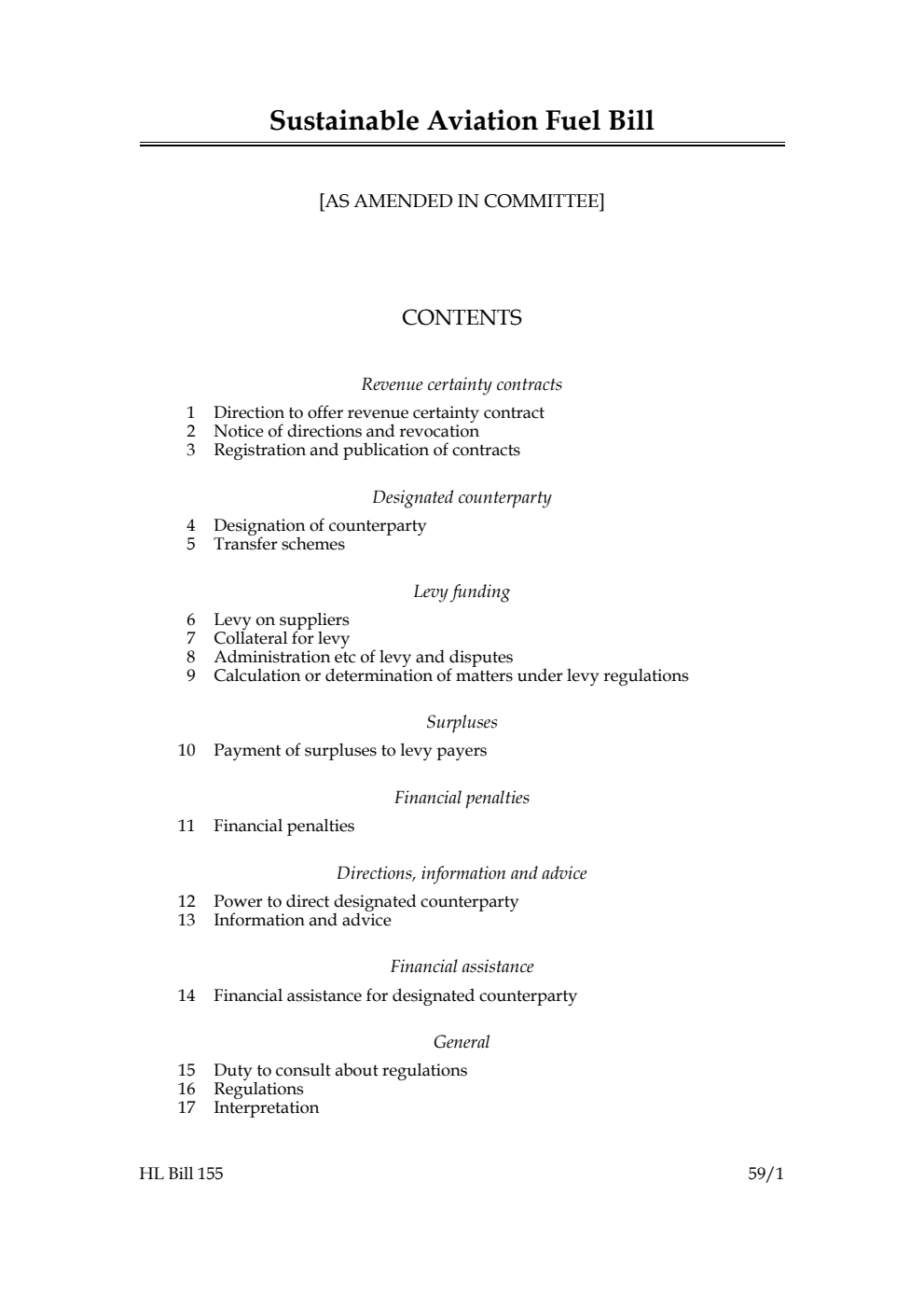 Sustainable Aviation Fuel Bill [as amended in Committee]