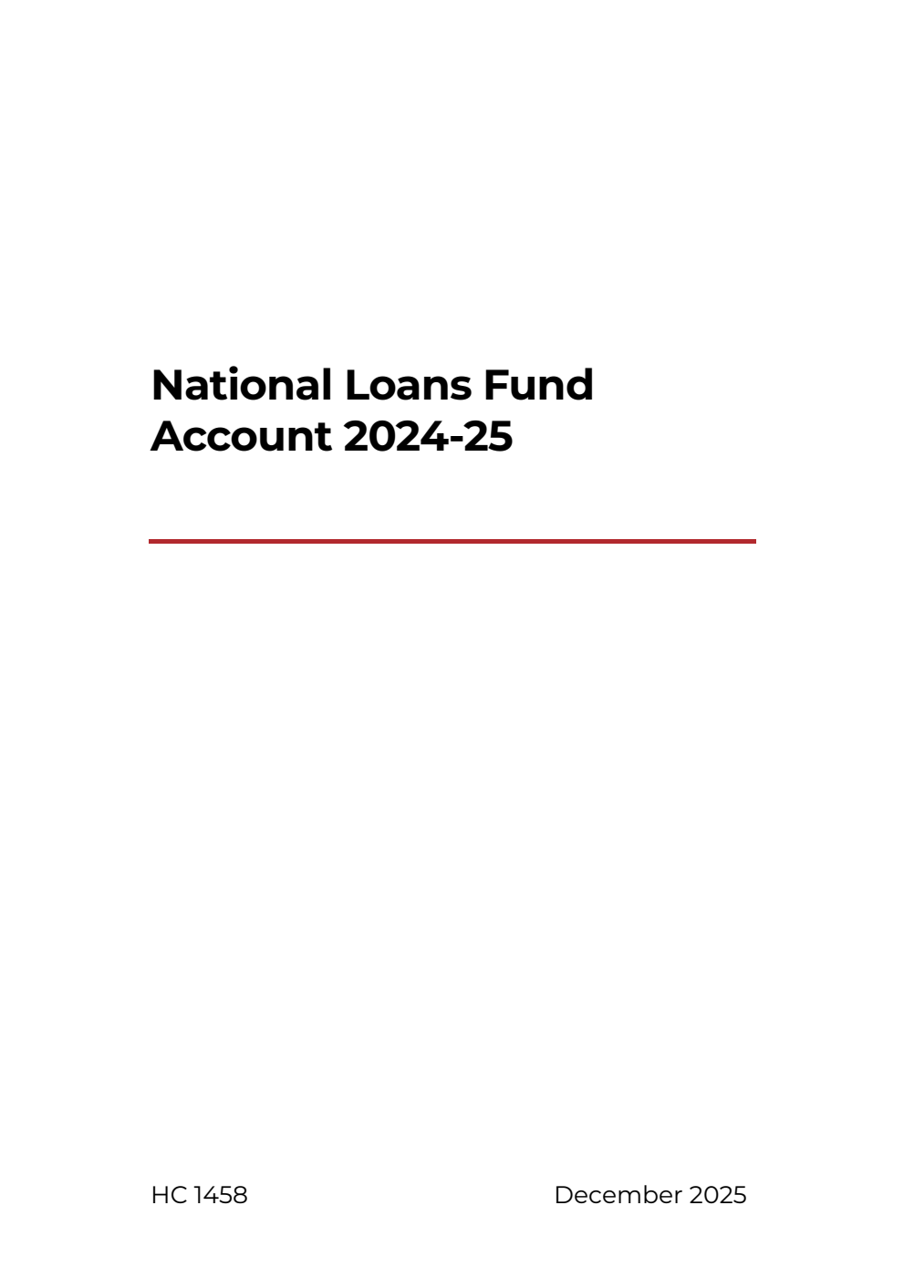 National Loans Fund Account 2024-25