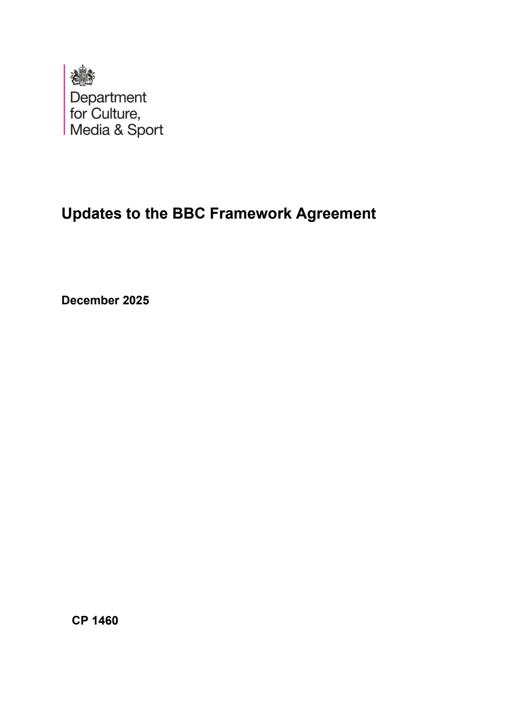 Updates to the BBC Framework Agreement. December 2025