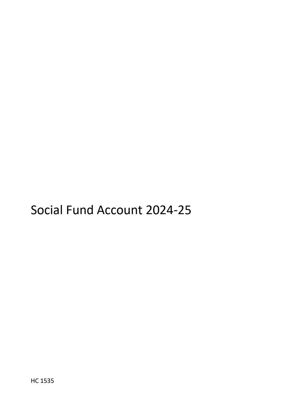 Social Fund Account 2024-2025