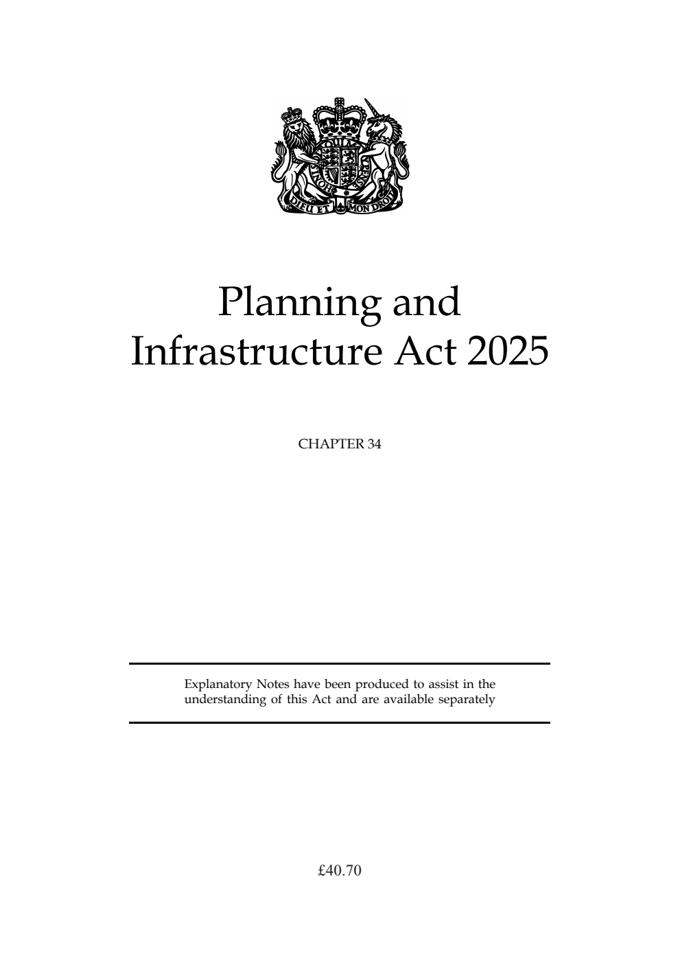 Planning and Infrastructure Act 2025: Chapter 34