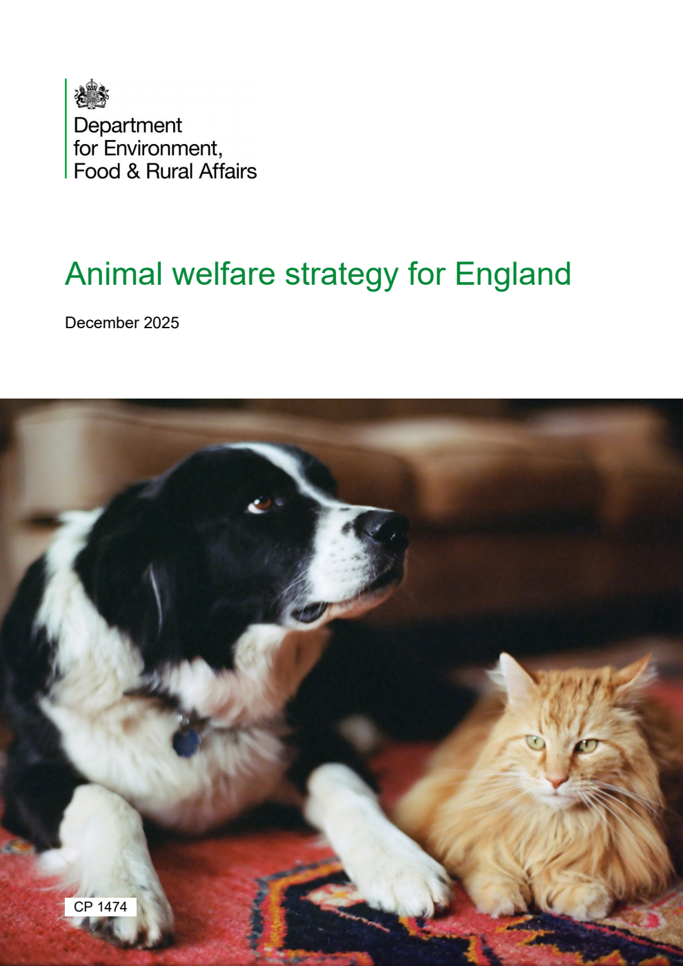 Animal welfare strategy for England. December 2025