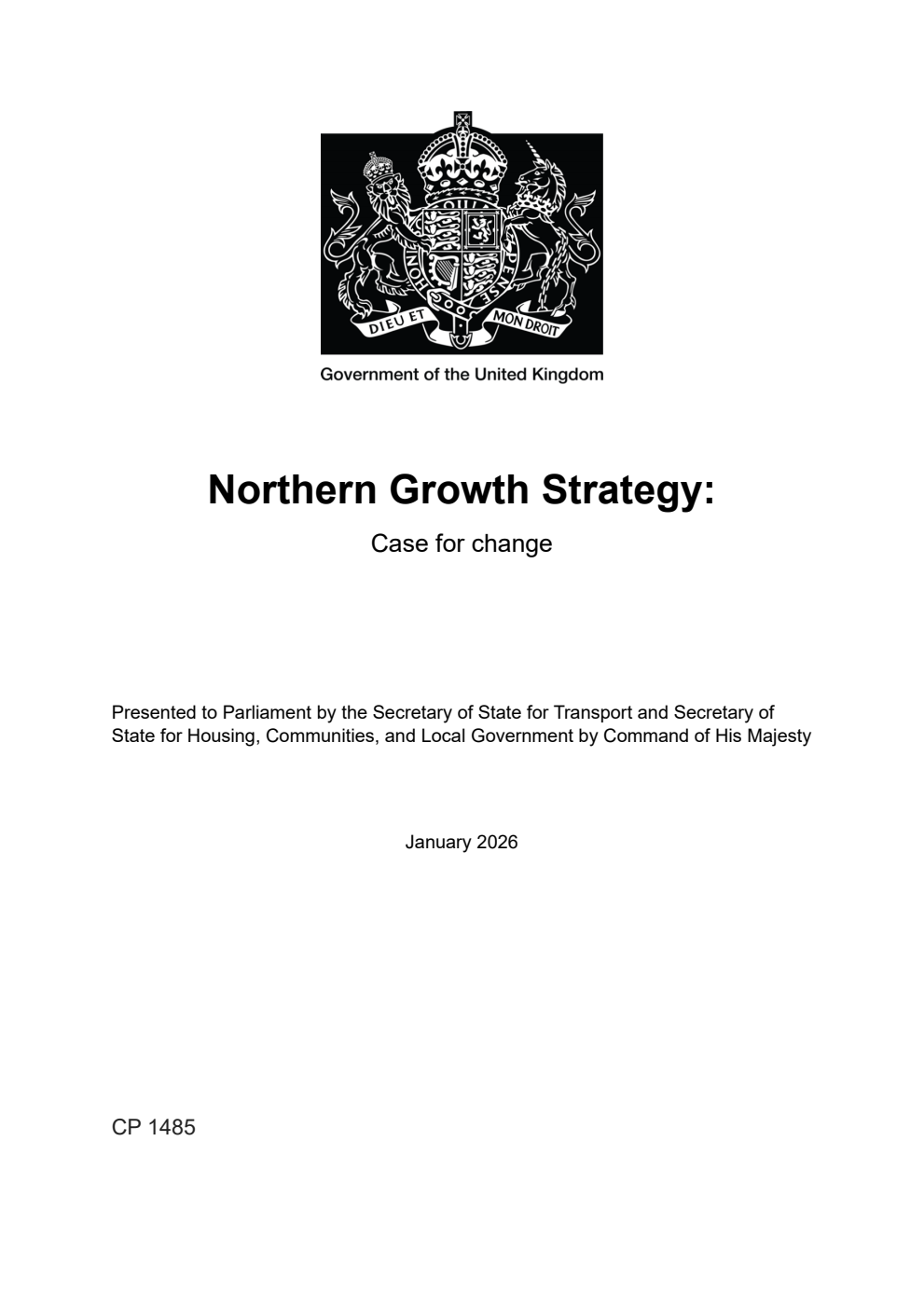 Northern Growth Strategy: Case for change