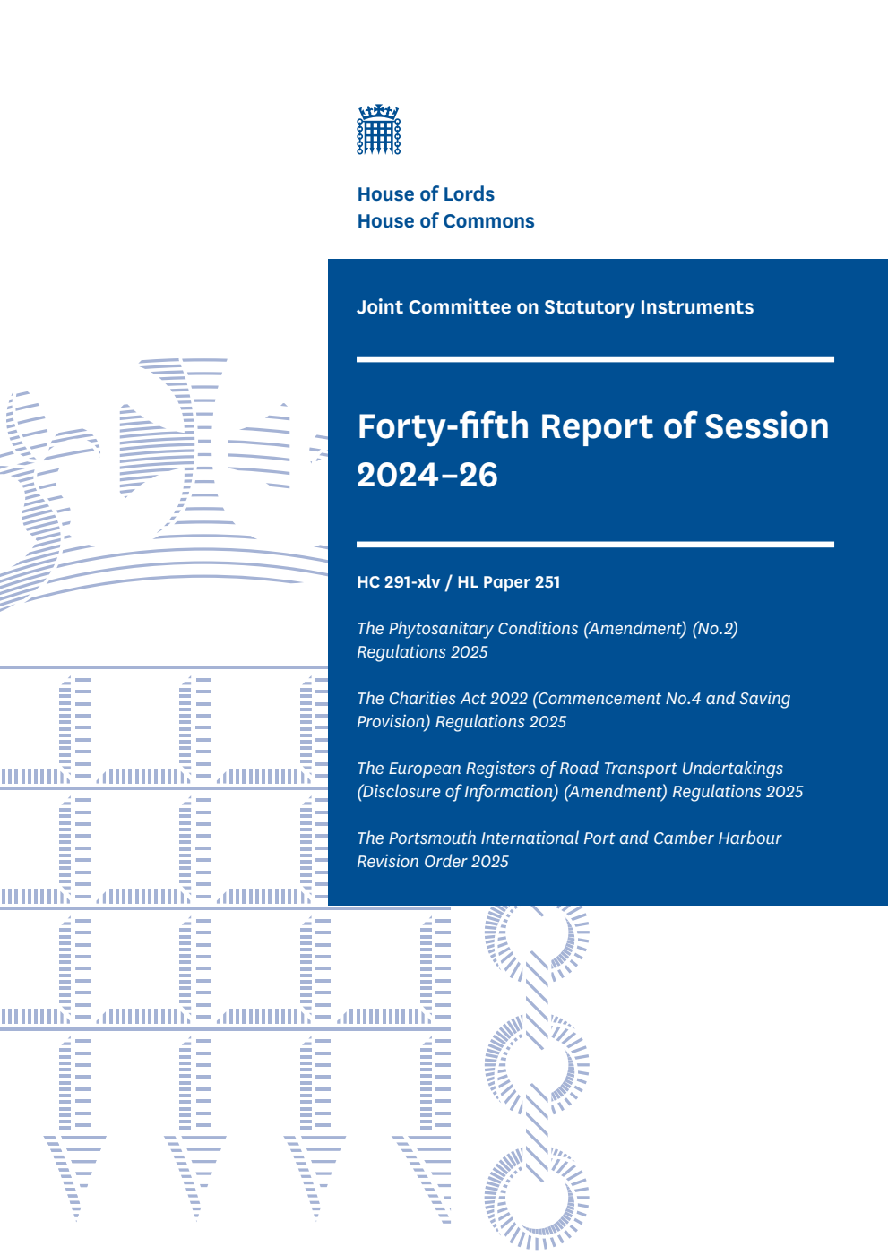Joint Committee on Statutory Instruments 45th Report of Session 2024-26