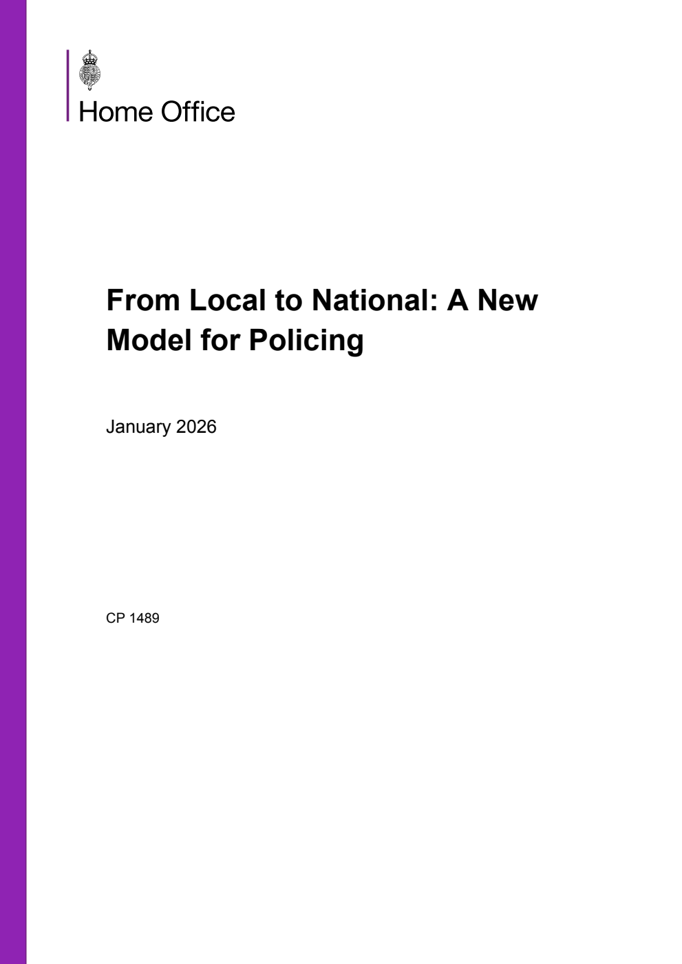 From Local to National: A New Model for Policing