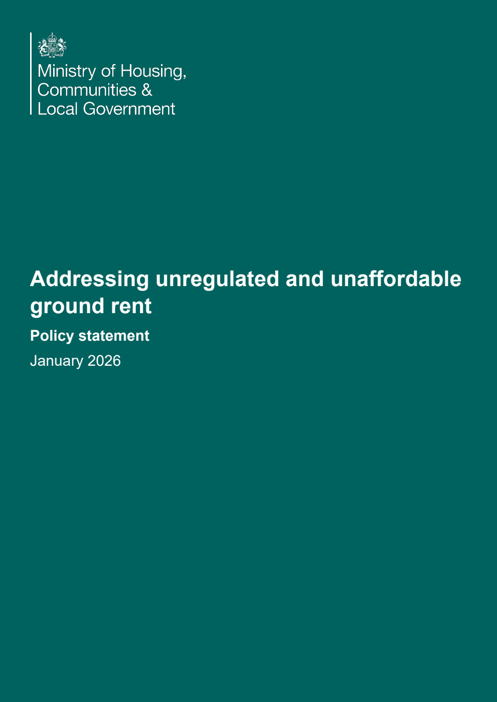 Addressing unregulated and unaffordable ground rent - Policy statement