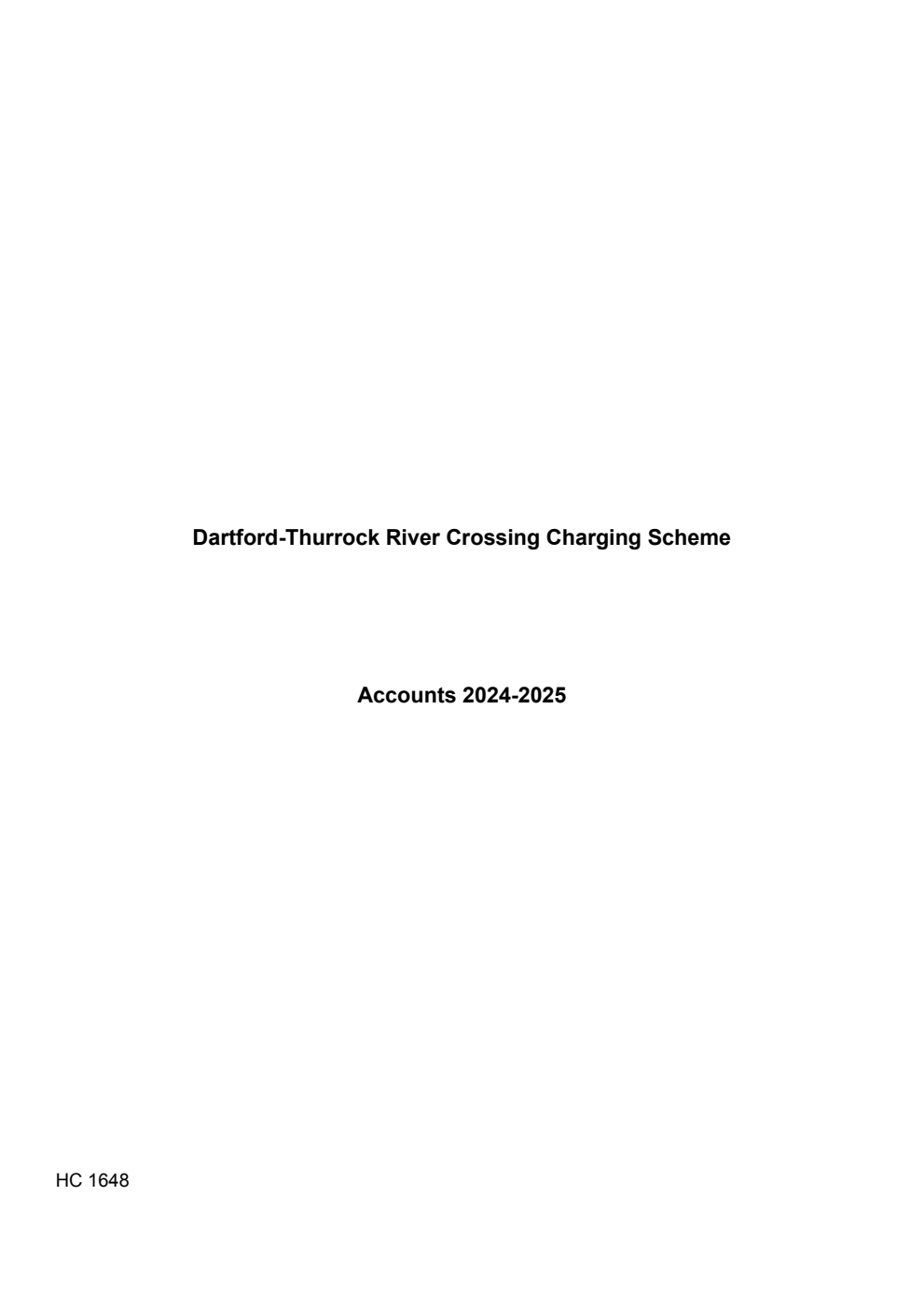 Dartford-Thurrock River Crossing Charging Scheme Accounts 2024-2025