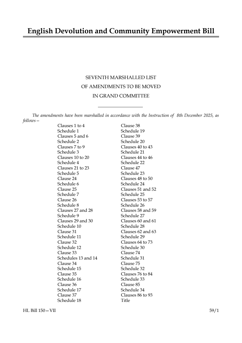 English Devolution and Community Empowerment Bill Seventh Marshalled List of amendments to be moved in Grand Committee