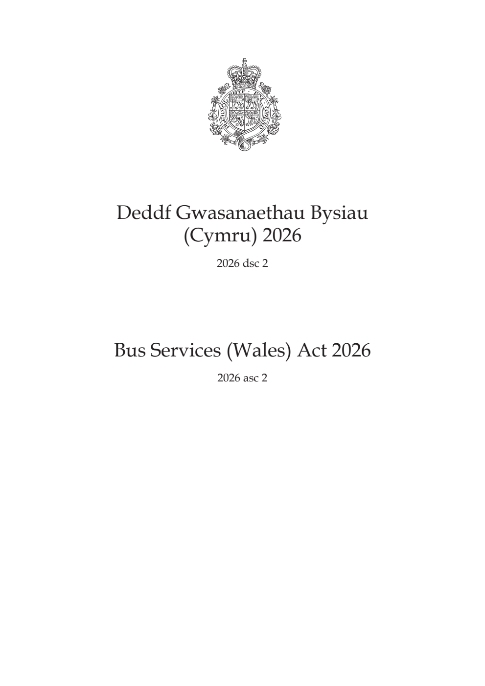 Bus Services (Wales) Act 2026: asc 2