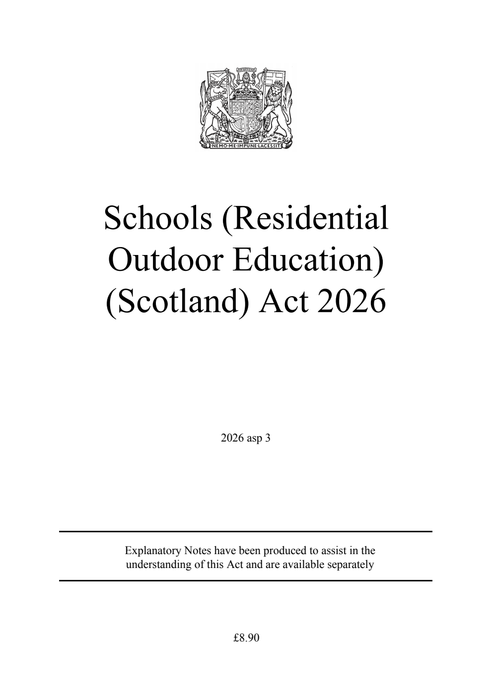 Schools (Residential Outdoor Education) (Scotland) Act 2026