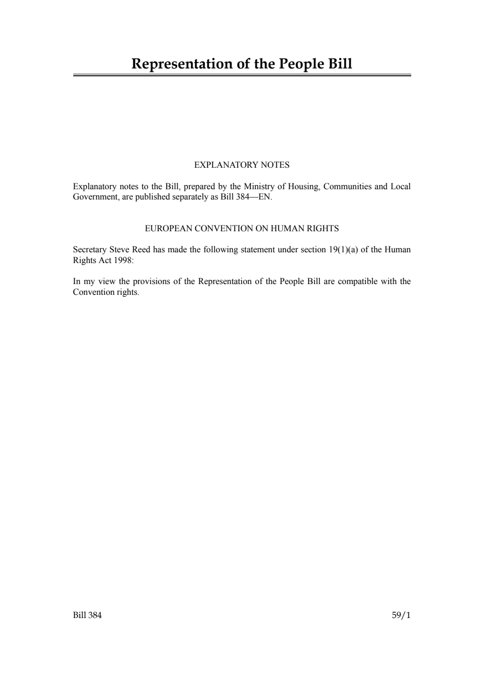 Representation of the People Bill