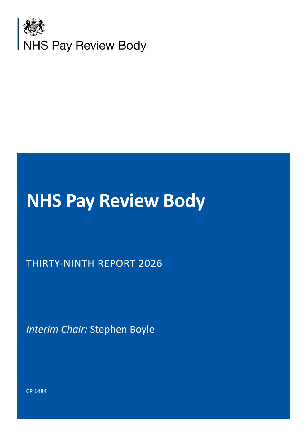 NHS Pay Review Body Thirty-Ninth Report 2026