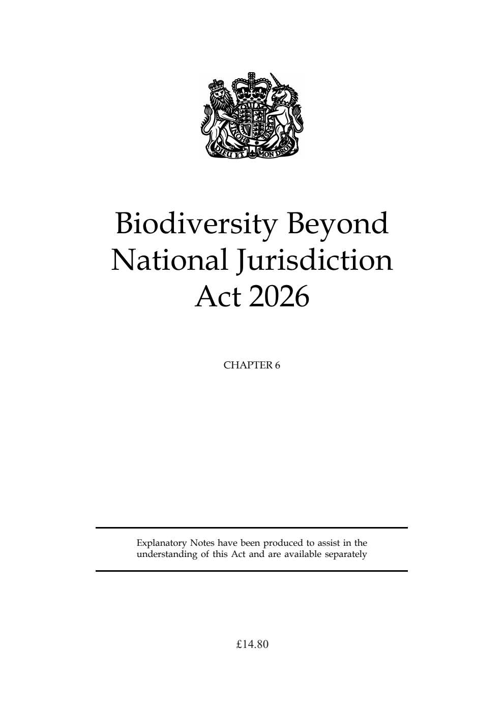 Biodiversity Beyond National Jurisdiction Act 2026: Chapter 6