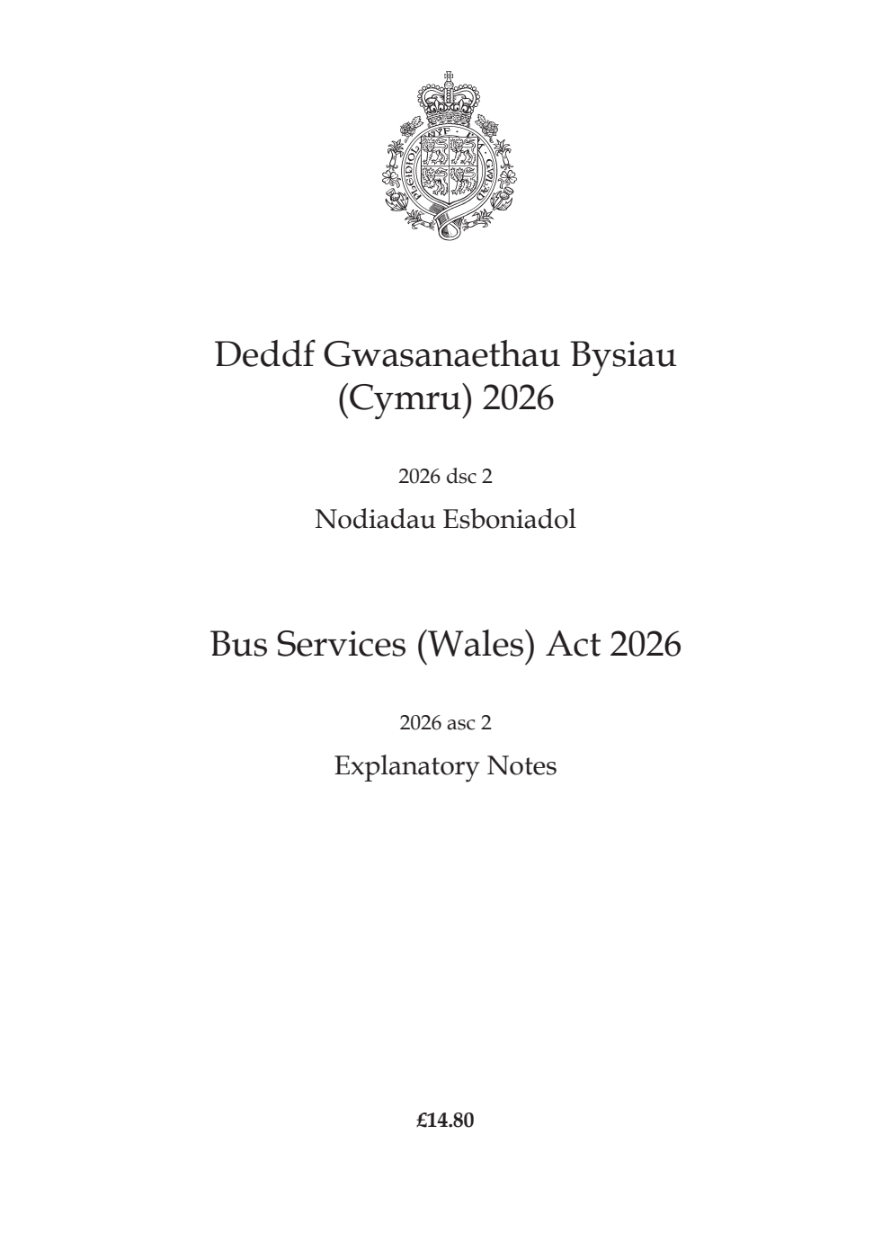 Bus Services (Wales) Act 2026: asc 2 Explanatory Notes