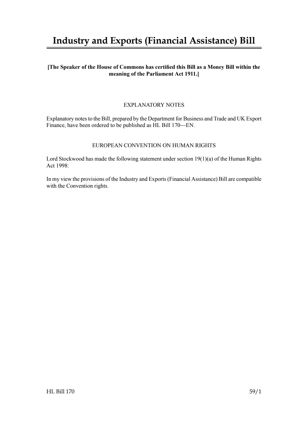 Industry and Exports (Financial Assistance) Bill