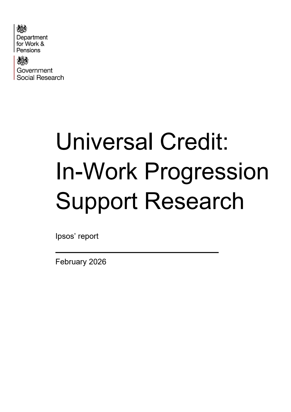 Research Report 1126 Universal Credit: In-Work Progression Support Research. Ipsos’ report