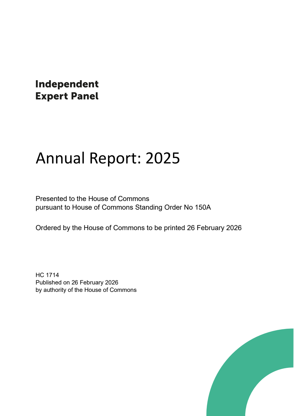 Independent Expert Panel Annual Report: 2025