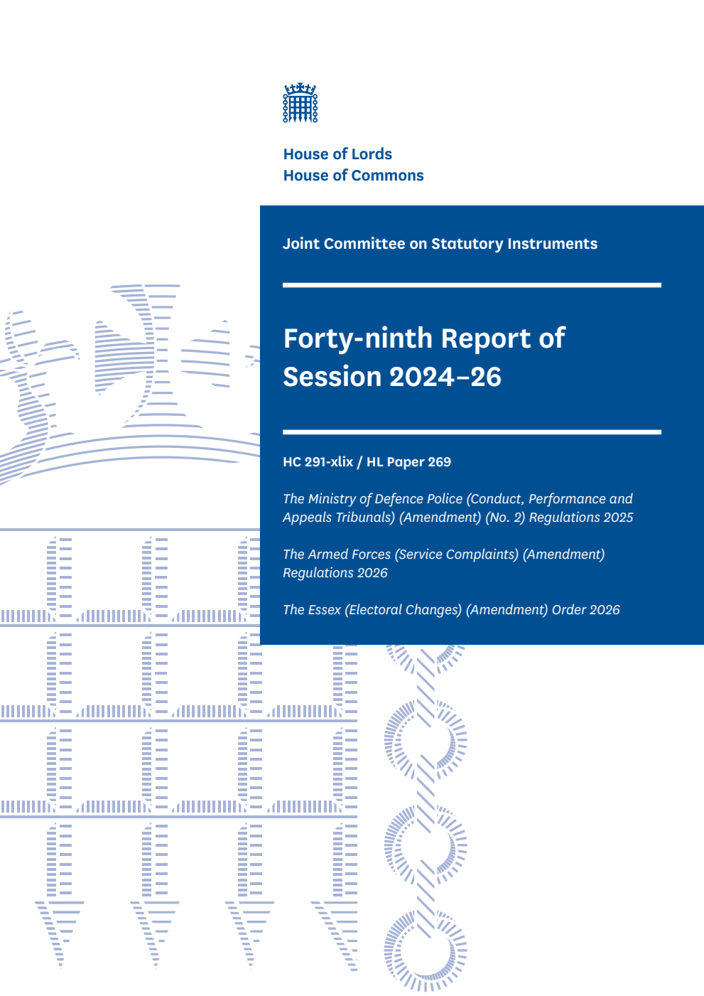 Joint Committee on Statutory Instruments 49th Report of Session 2024-26