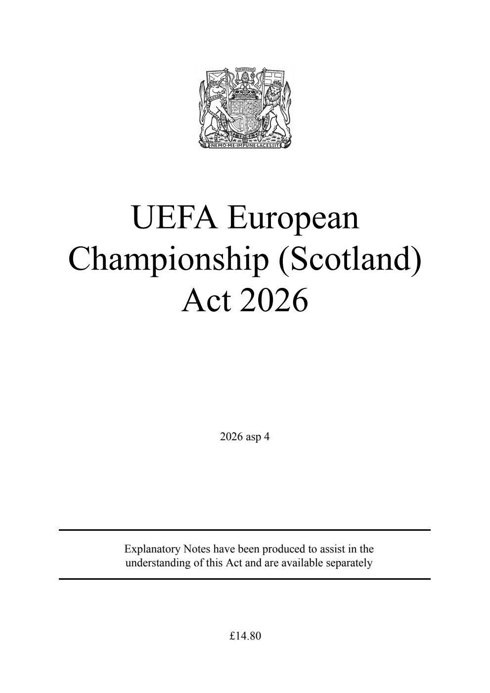 UEFA European Championship (Scotland) Act 2026