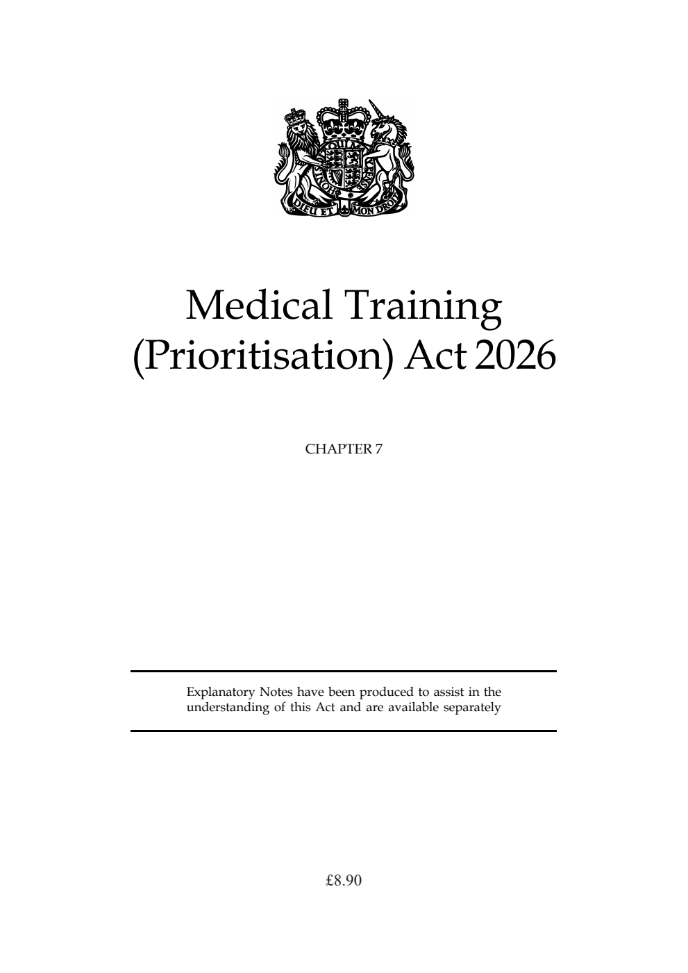 Medical Training (Prioritisation) Act 2026: Chapter 7