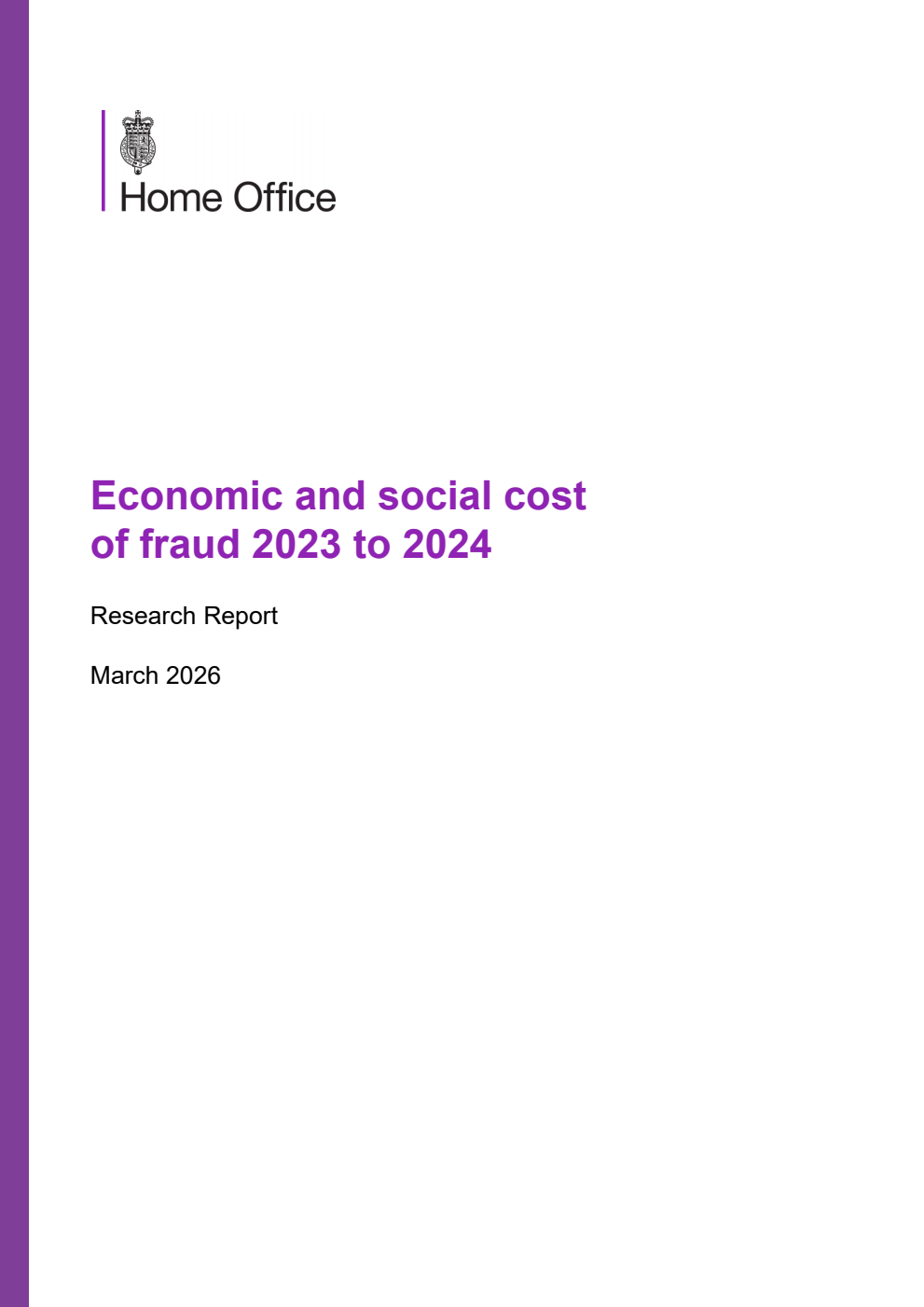 Home Office Research Report Economic and social cost of fraud 2023 to 2024