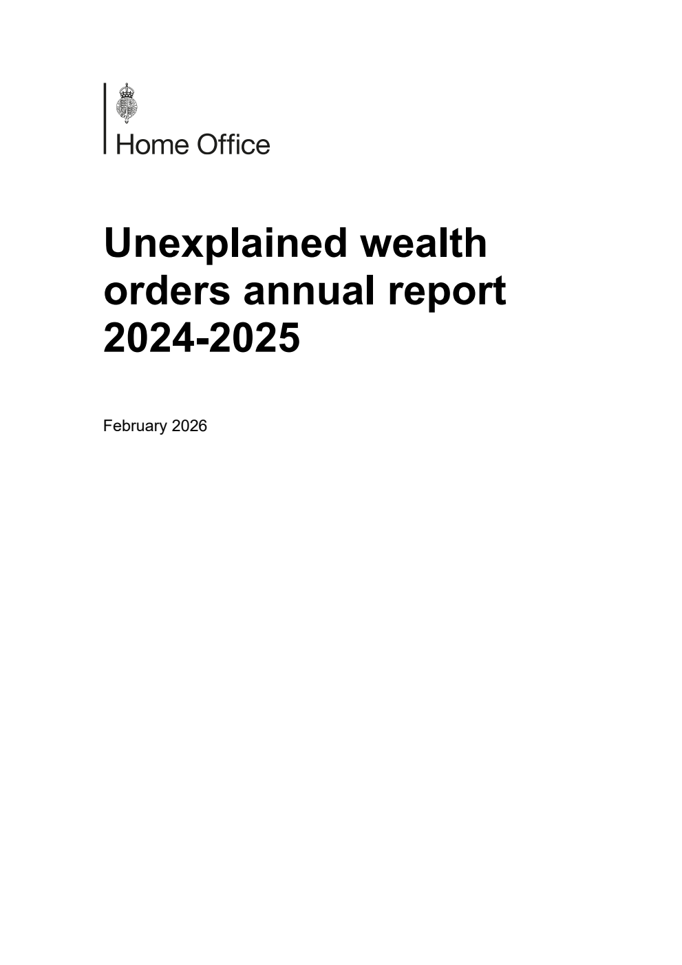 Unexplained wealth orders annual report 2024-2025