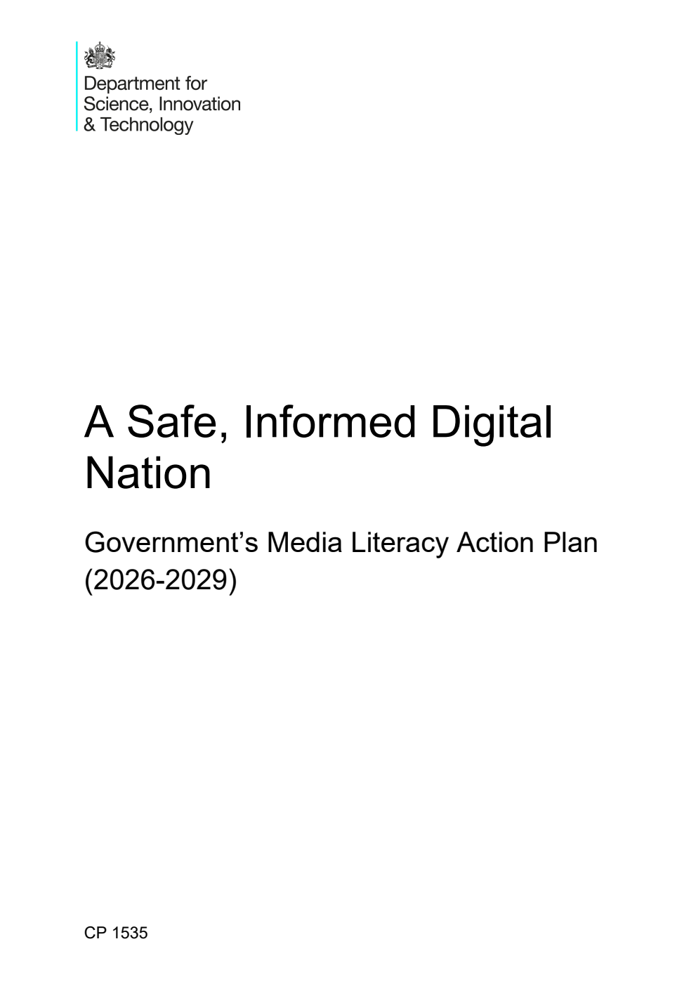 A Safe, Informed Digital Nation. Government’s Media Literacy Action Plan (2026-2029)