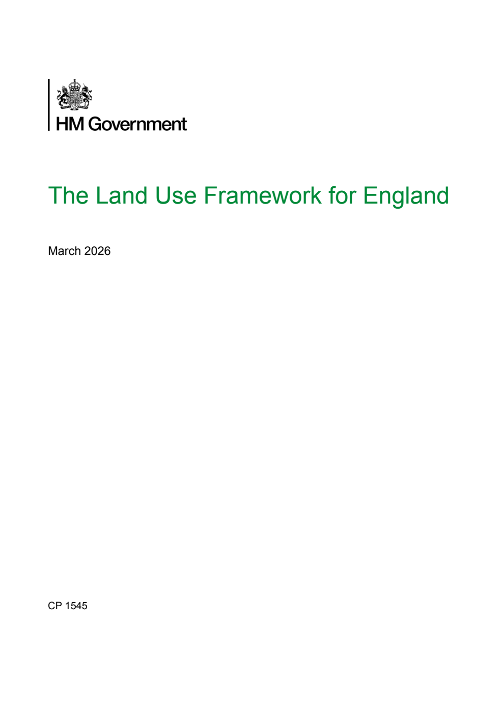 The Land Use Framework for England. March 2026