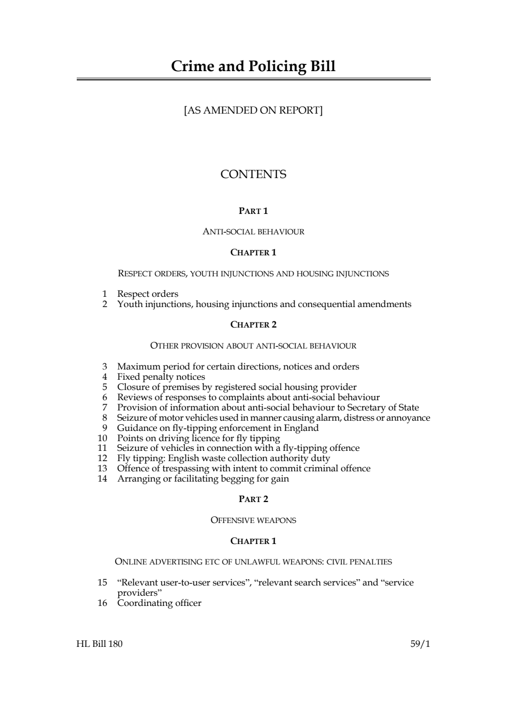 Crime and Policing Bill [as amended on Report]