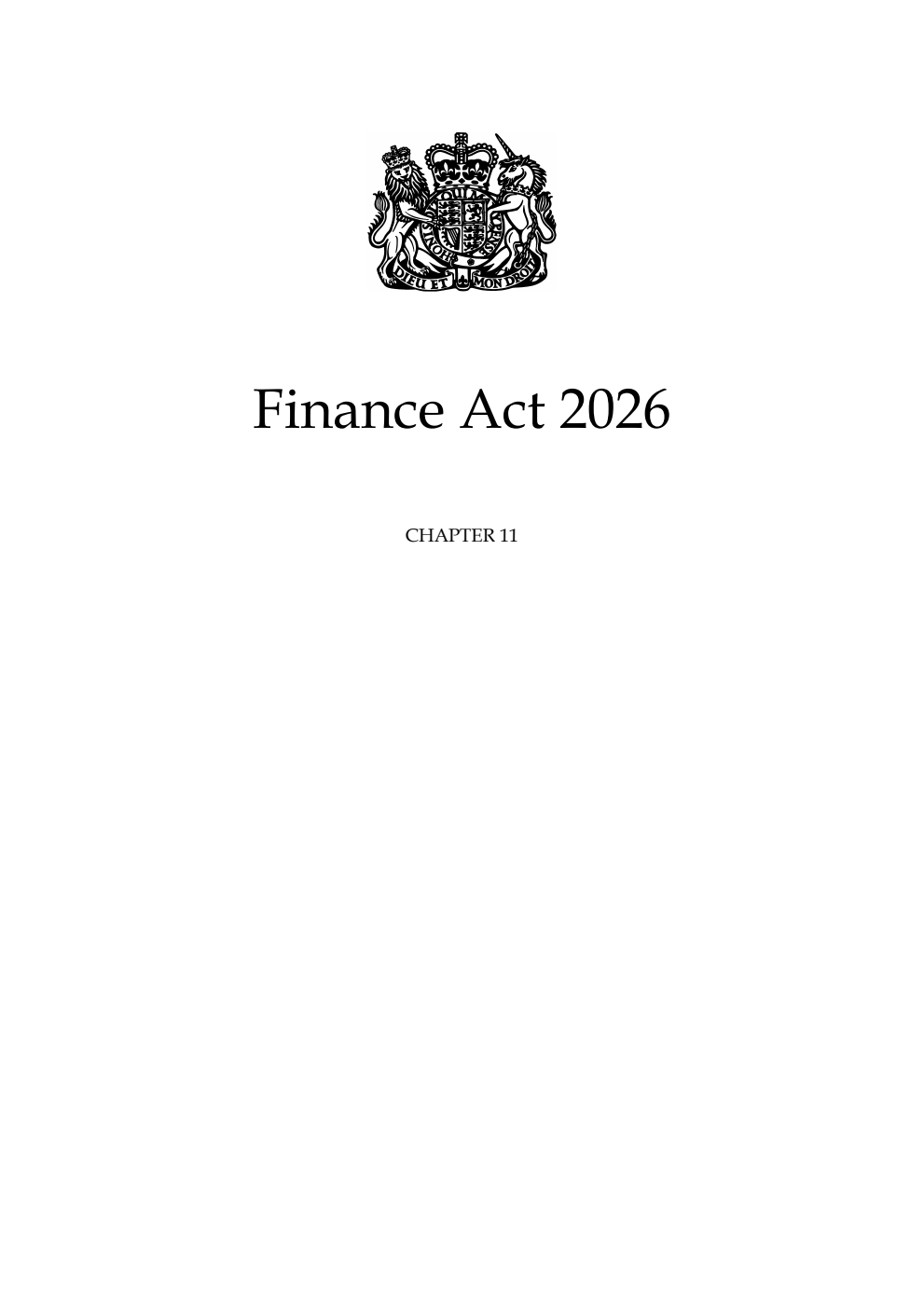 Finance Act 2026: Chapter 11