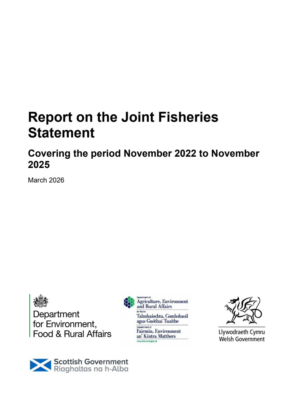 Report on the Joint Fisheries Statement Covering the period November 2022 to November 2025