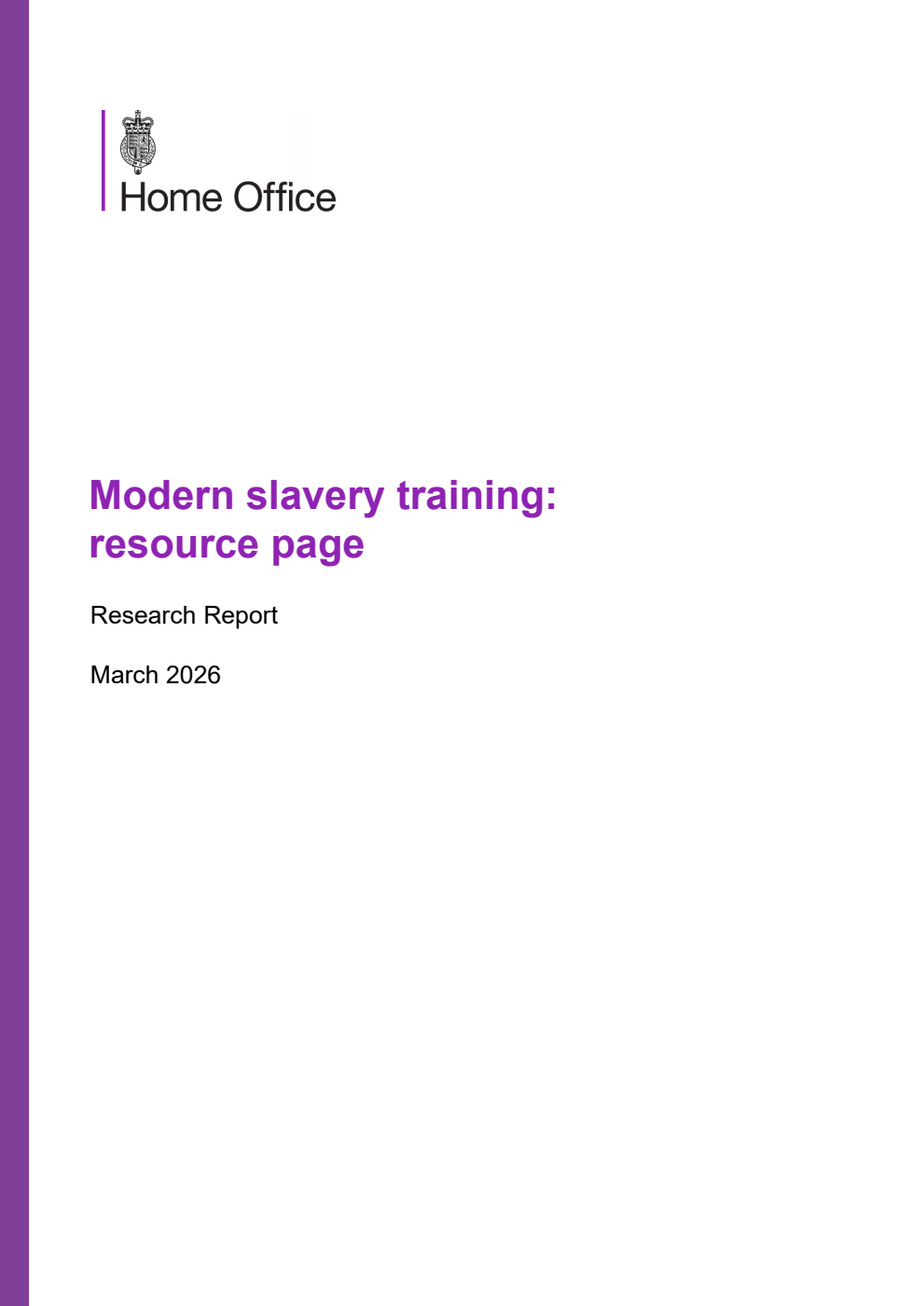 Home Office Research Report Modern slavery training: resource page