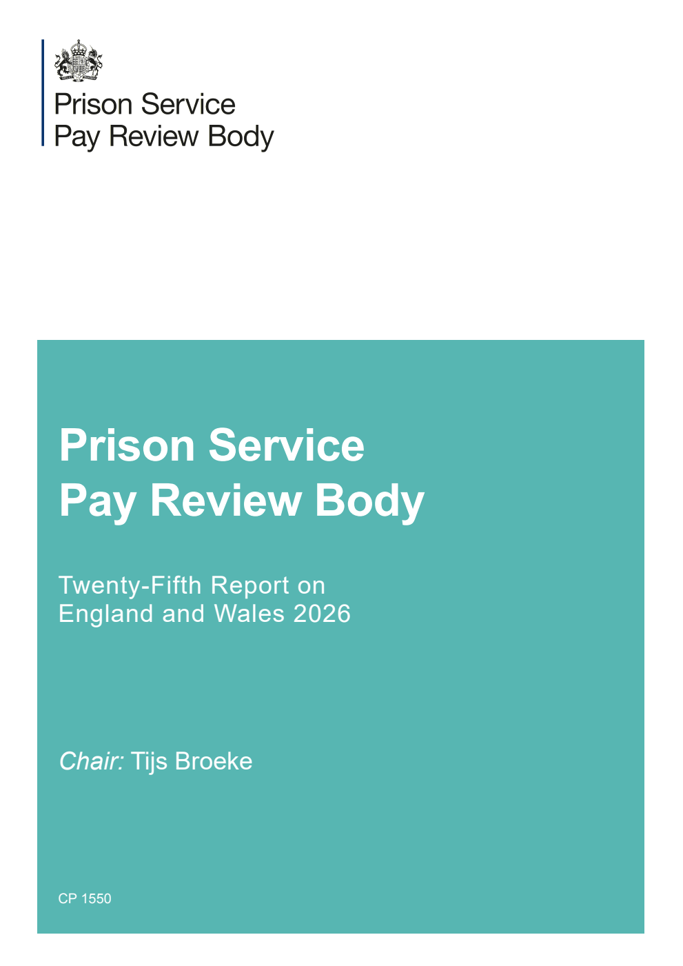 Prison Service Pay Review Body Twenty-Fifth Report on England and Wales 2026