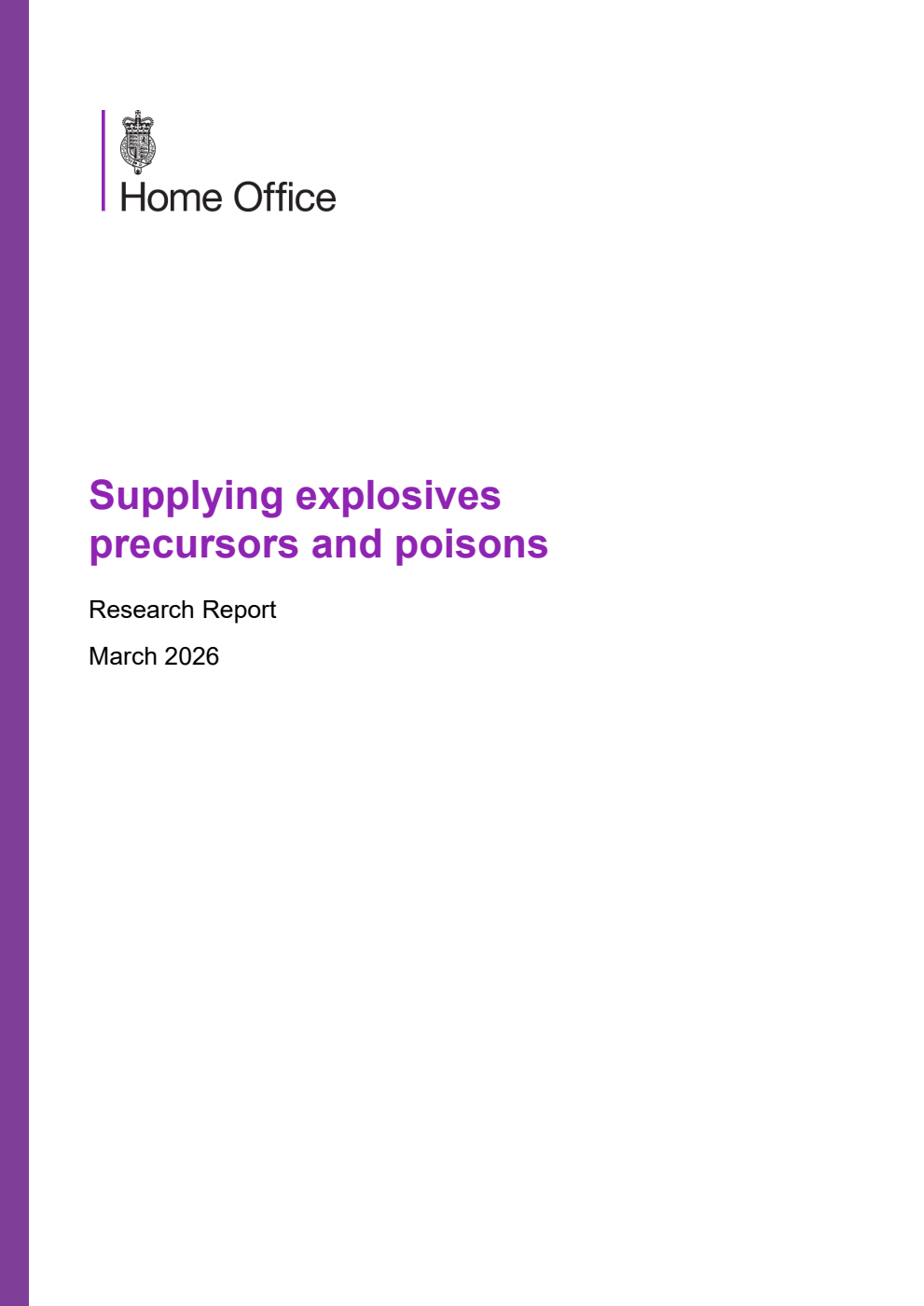 Home Office Research Report Supplying explosives precursors and poisons