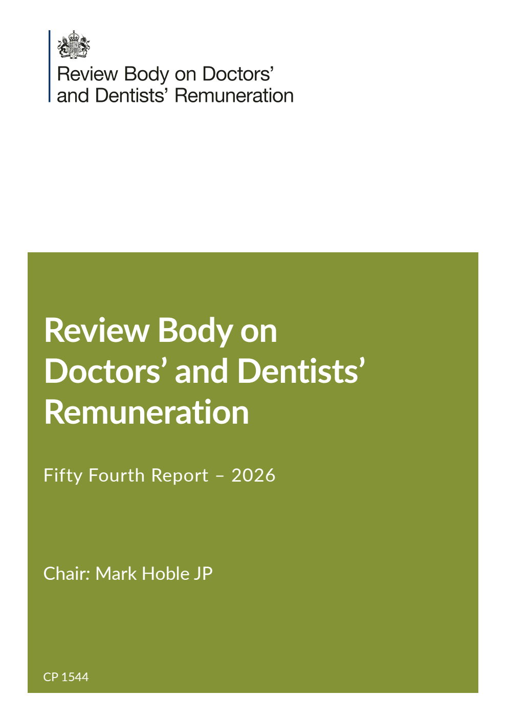 Review Body on Doctors’ and Dentists’ Remuneration Fifty Fourth Report - 2026 Corrected Copy