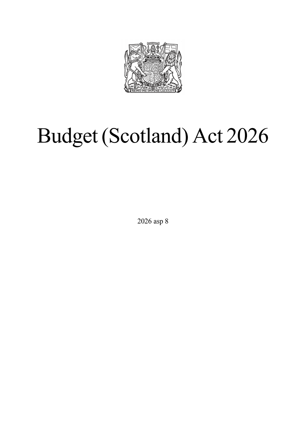 Budget (Scotland) Act 2026