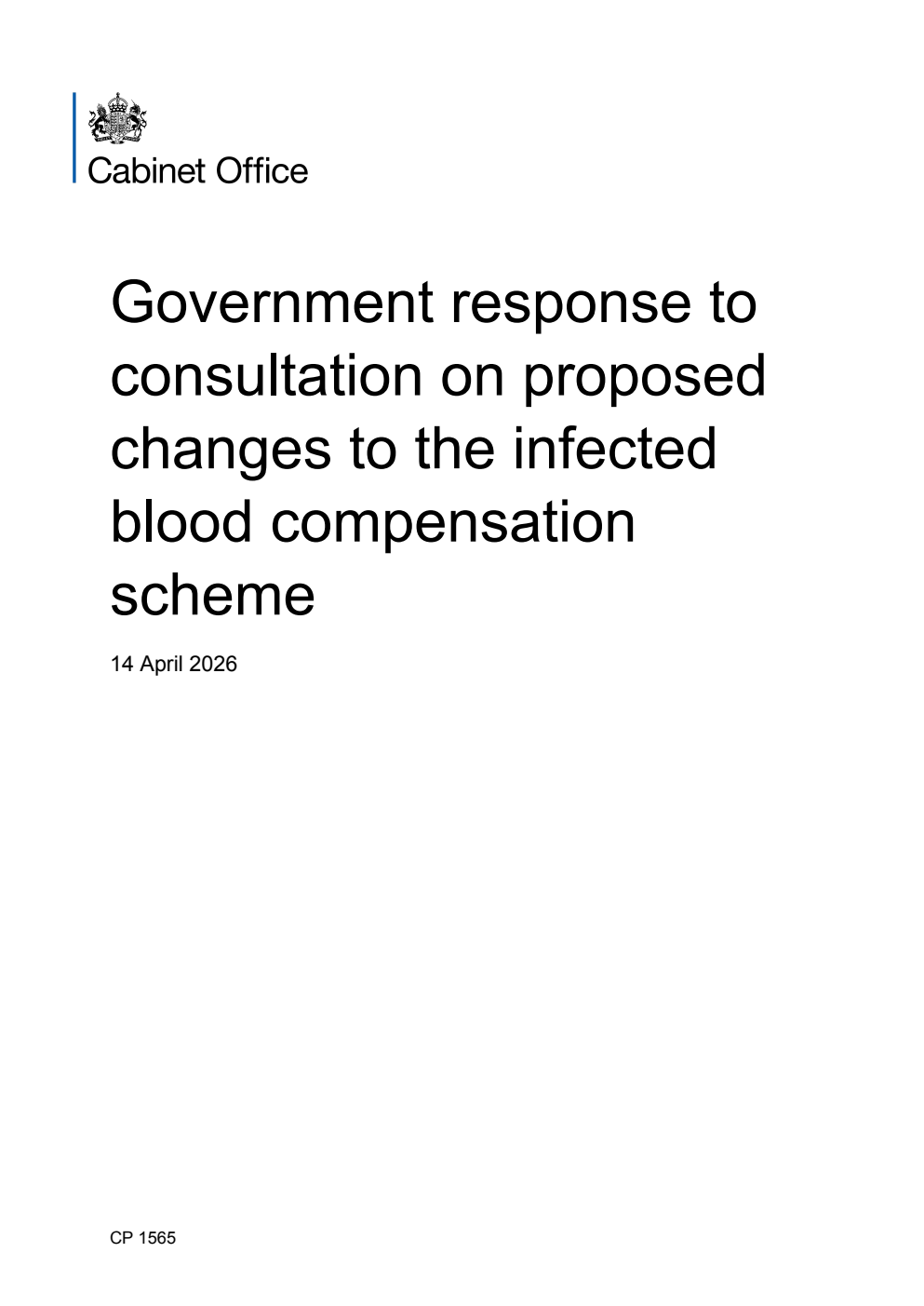 Government response to consultation on proposed changes to the infected blood compensation scheme