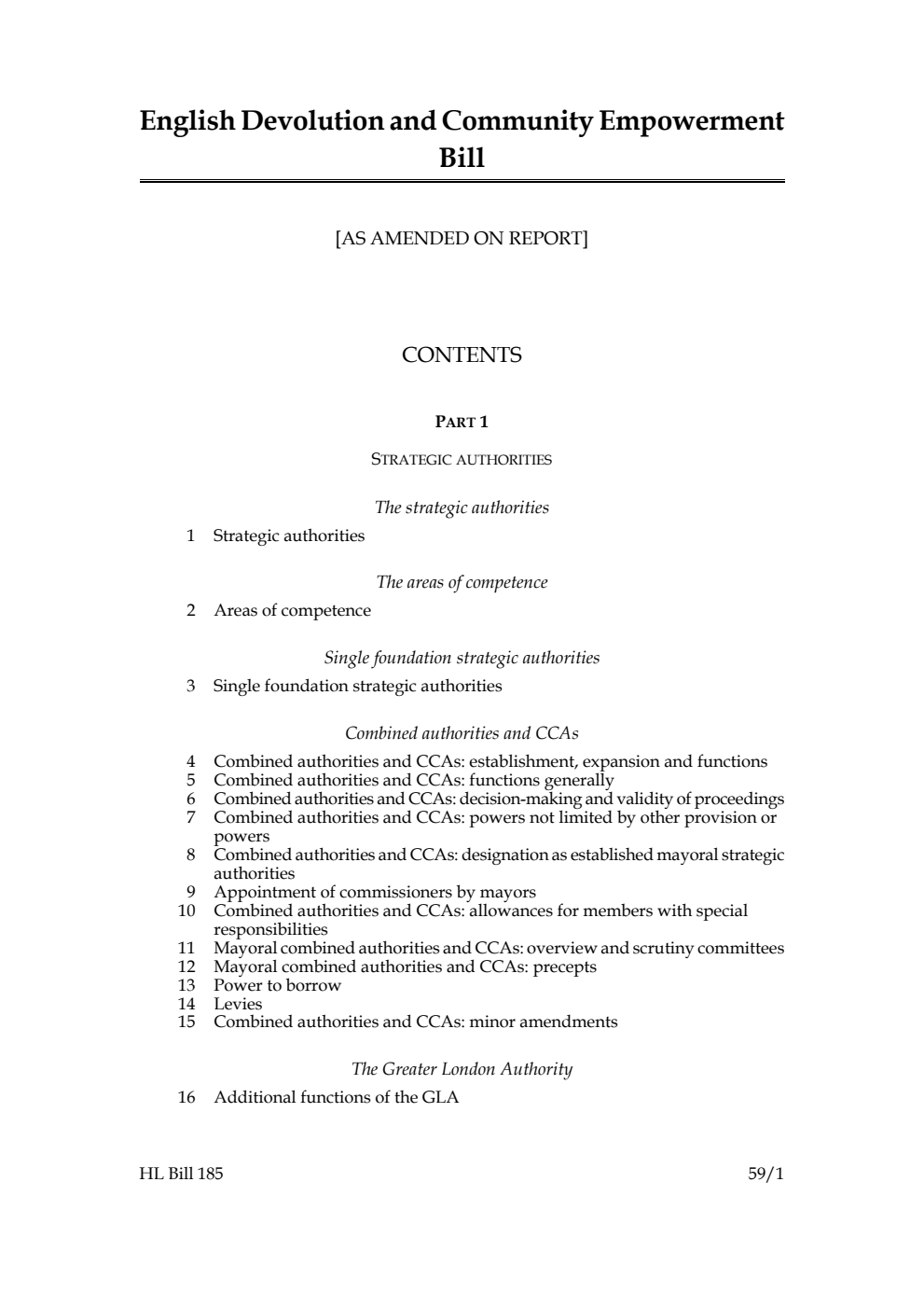 English Devolution and Community Empowerment Bill [as amended on Report]