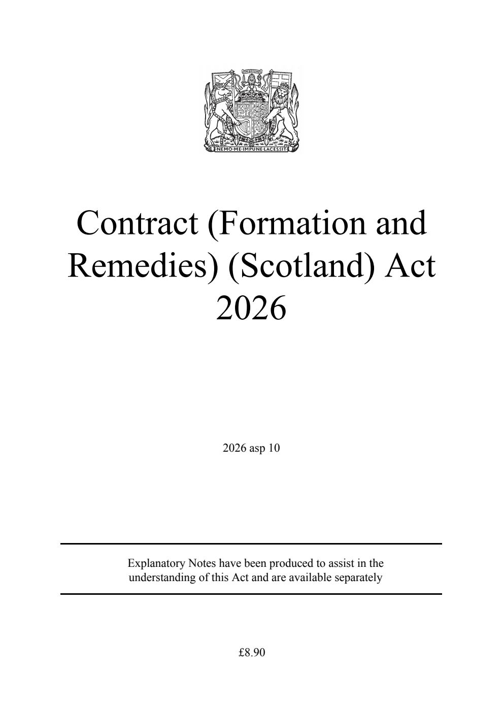 Contract (Formation and Remedies) (Scotland) Act 2026