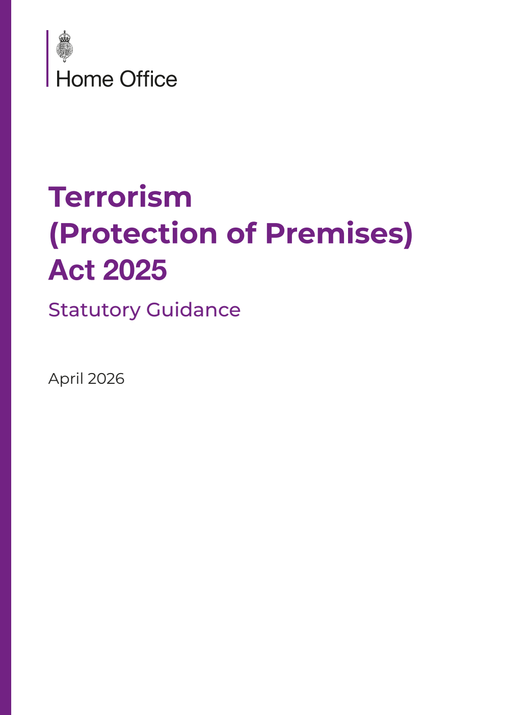Terrorism (Protection of Premises) Act 2025: Statutory Guidance