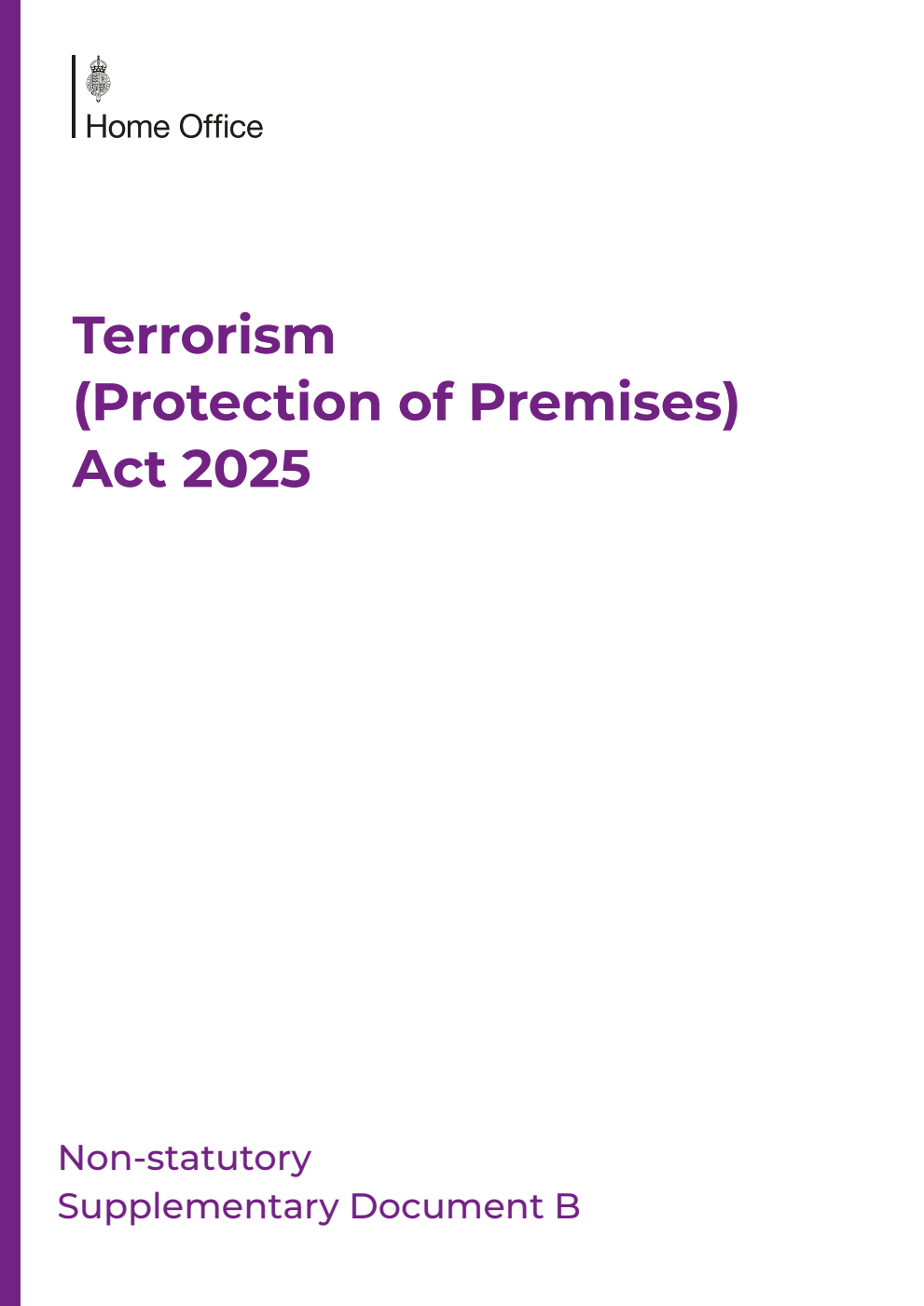 Terrorism (Protection of Premises) Act 2025: Non-statutory Supplementary Document B