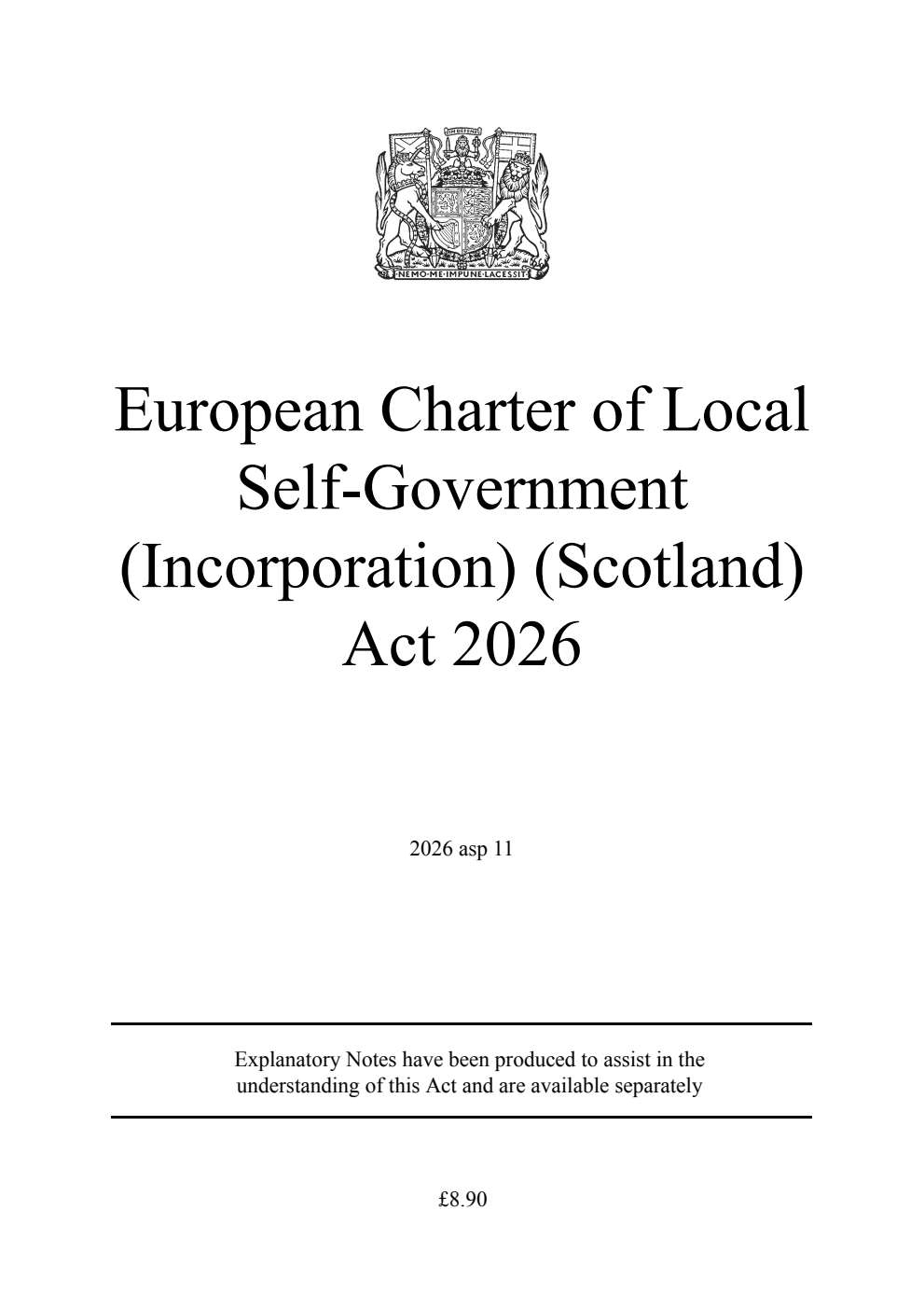 European Charter of Local Self-Government (Incorporation) (Scotland) Act 2026